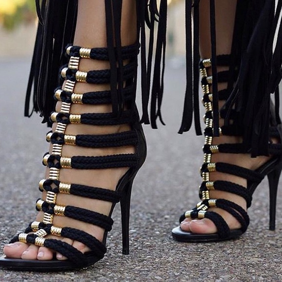 SOLD Balmain ikki leather and cotton sandals - Picture 14 of 14